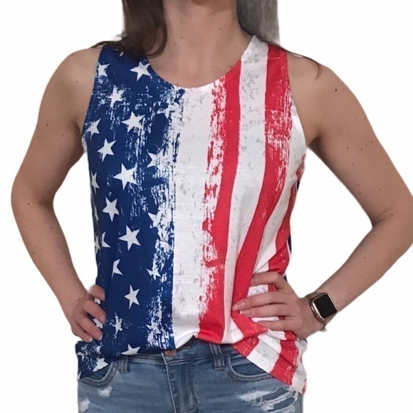 𝅺AMERICAN Flag print Tank Top. Sizes S-XL‎ - Picture 2 of 10